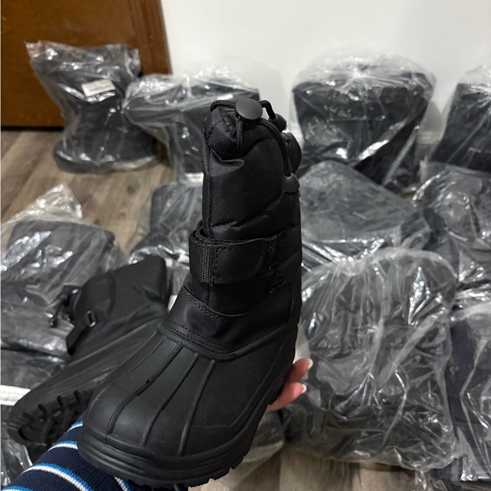 Black Kids Snow Boots